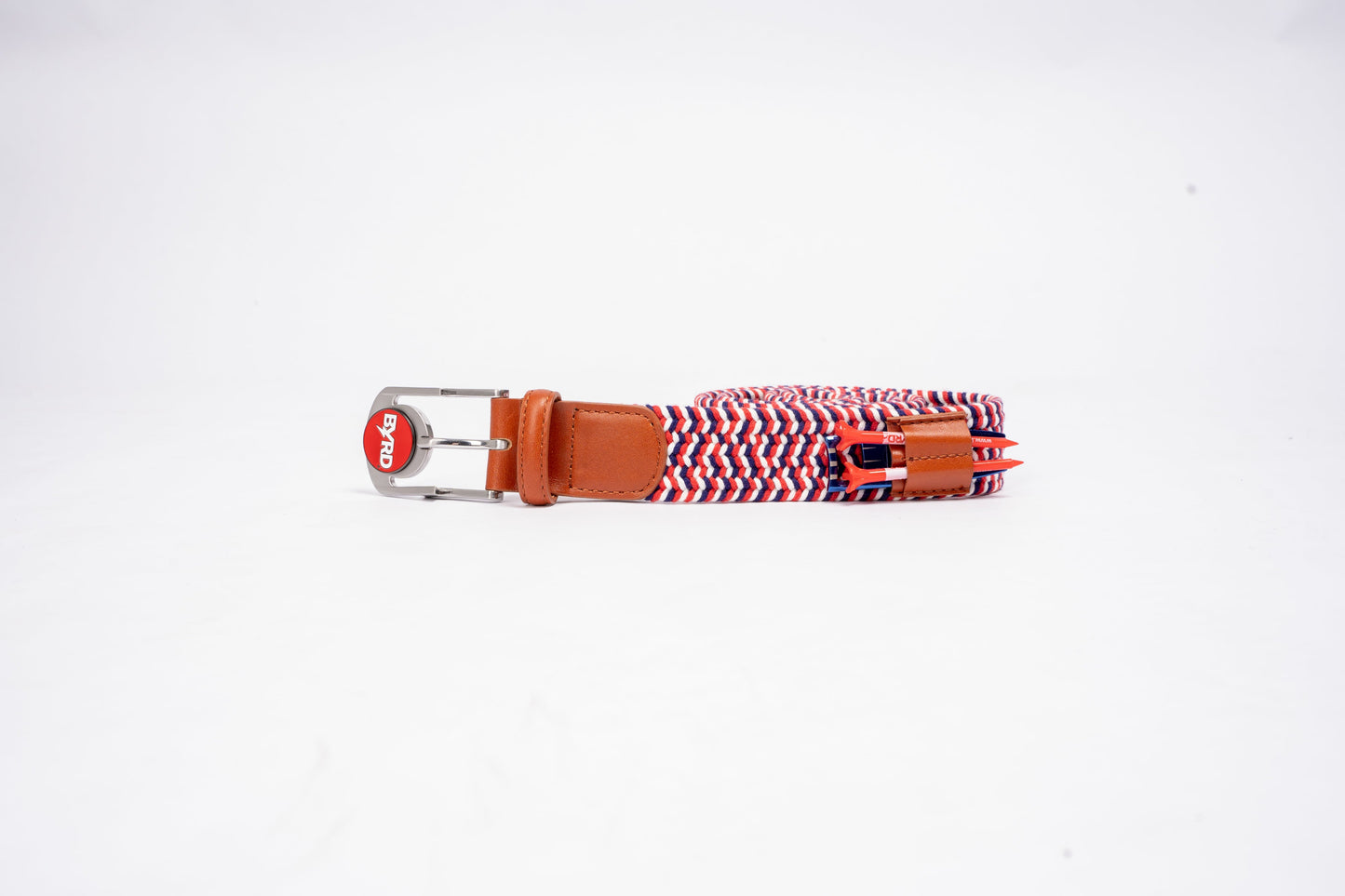 THE BRAIDED BYRD GOLF BELT ♠ Red/White/Blue