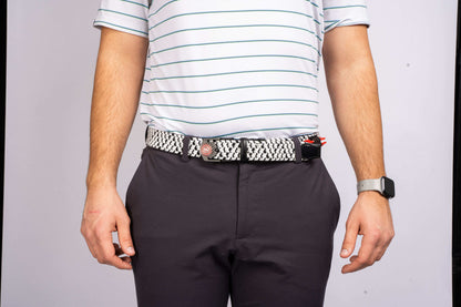 BRAIDED GOLF BELT ♠ Black/Grey/White