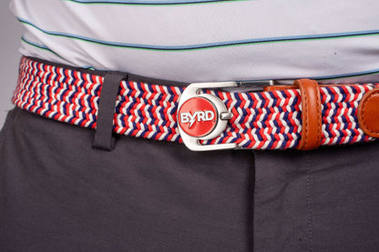 THE BRAIDED BYRD GOLF BELT ♠ Red/White/Blue