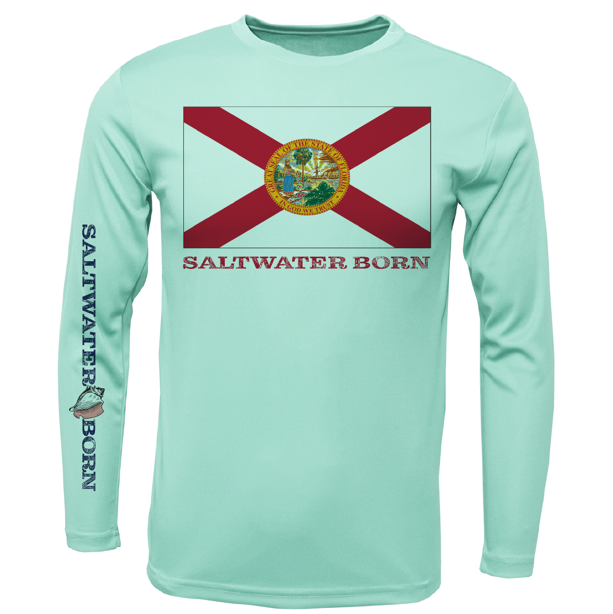 Key West, FL Florida Flag Long Sleeve UPF 50+ Dry-Fit Shirt