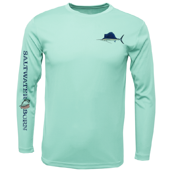 Sailfish on Chest Long Sleeve UPF 50+ Dry-Fit Shirt