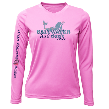 Siesta Key "Saltwater Hair...Don't Care" Long Sleeve UPF 50+ Dry-Fit Shirt