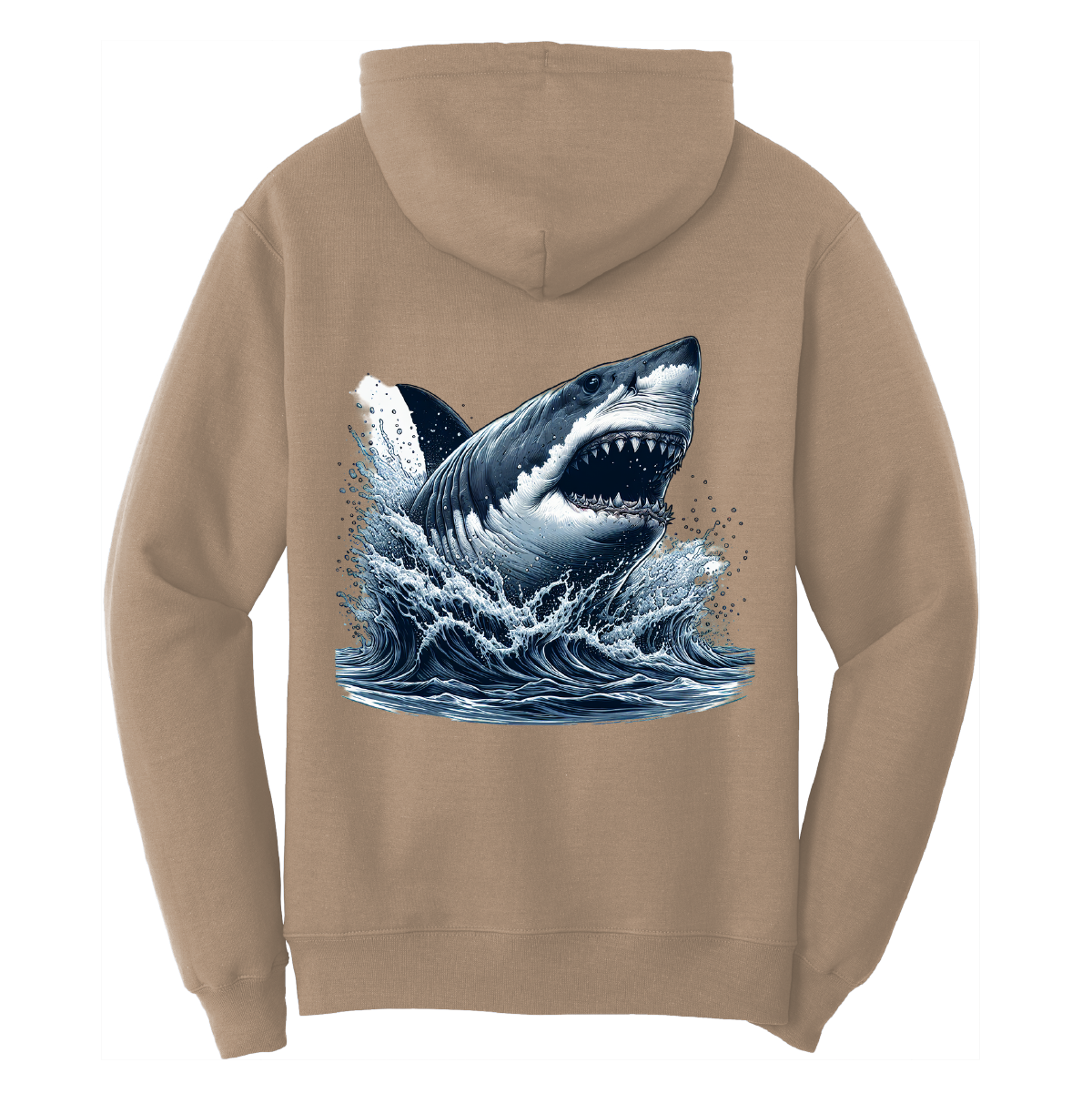 Cape Cod, MA Jaws Men's Cotton Hoodie