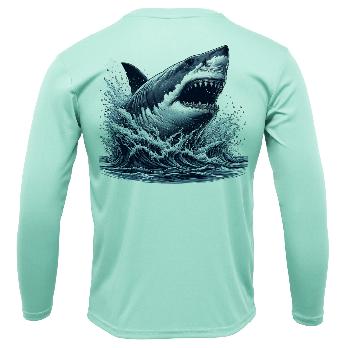 Cape Cod, MA Jaws Girl's Long Sleeve UPF 50+ Dry-Fit Shirt
