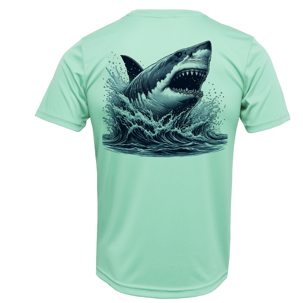 Cape Cod, MA Jaws Girl's Short Sleeve UPF 50+ Dry-Fit Shirt
