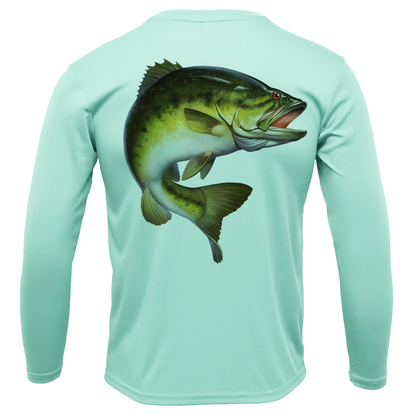 Florida Freshwater Born Largemouth Bass Boy's Long Sleeve UPF 50+ Dry-Fit Shirt