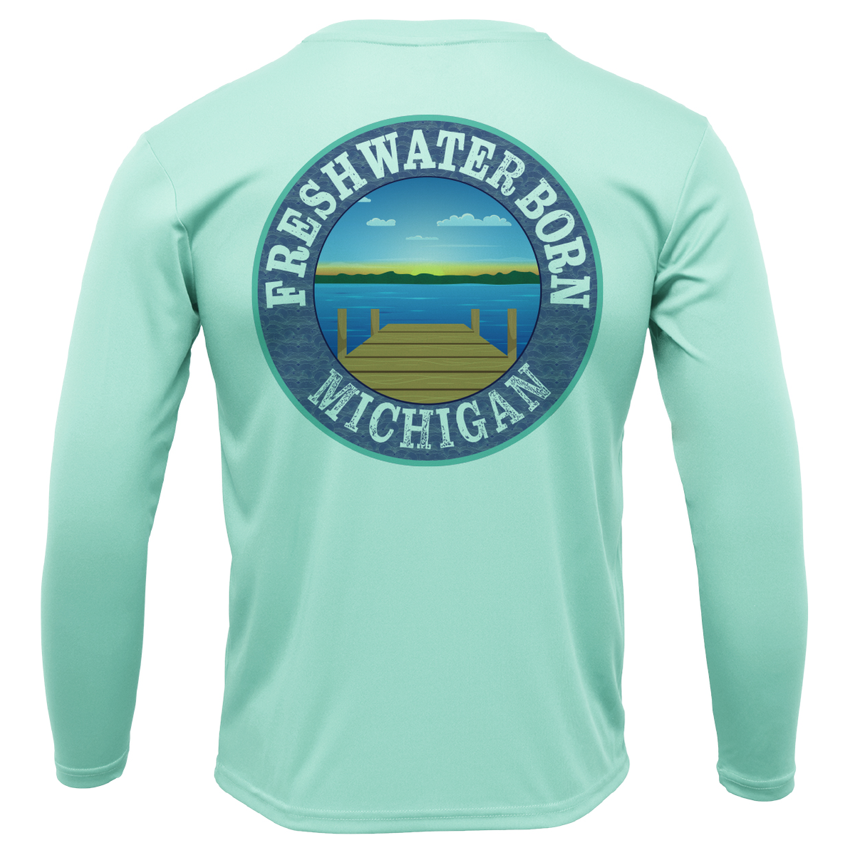 Michigan "Life is Better at the Lake" Men's Long Sleeve UPF 50+ Dry-Fit Shirt