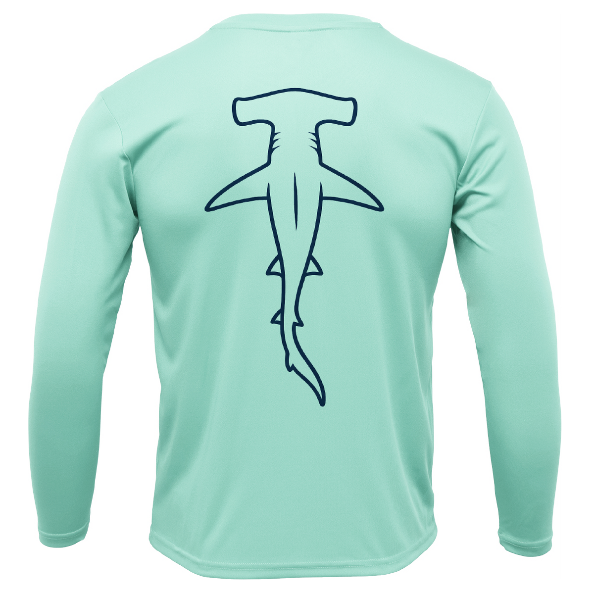 Hammerhead Outline Men's Long Sleeve UPF 50+ Dry-Fit Shirt