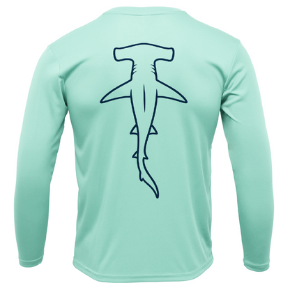Hammerhead Outline Men's Long Sleeve UPF 50+ Dry-Fit Shirt