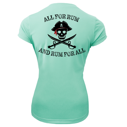 DFW, TX Freshwater Born "All For Rum and Rum For All" Women's Short Sleeve UPF 50+ Dry-Fit Shirt