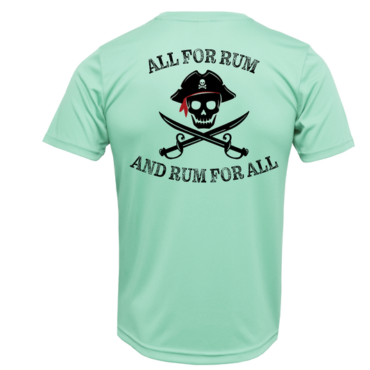 Key West, FL "All For Rum and Rum For All" Men's Short Sleeve UPF 50+ Dry-Fit Shirt