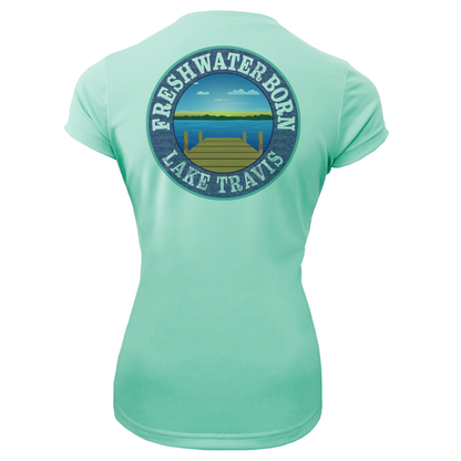 Lake Travis Freshwater Born SUP Flag Women's Short Sleeve UPF 50+ Dry-Fit Shirt