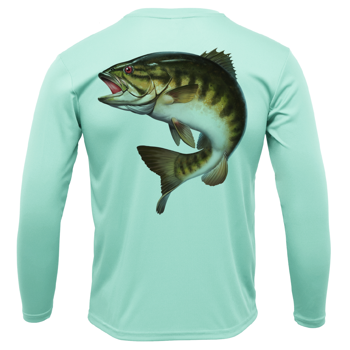 Michigan Freshwater Born Smallmouth Bass Men's Long Sleeve UPF 50+ Dry-Fit Shirt