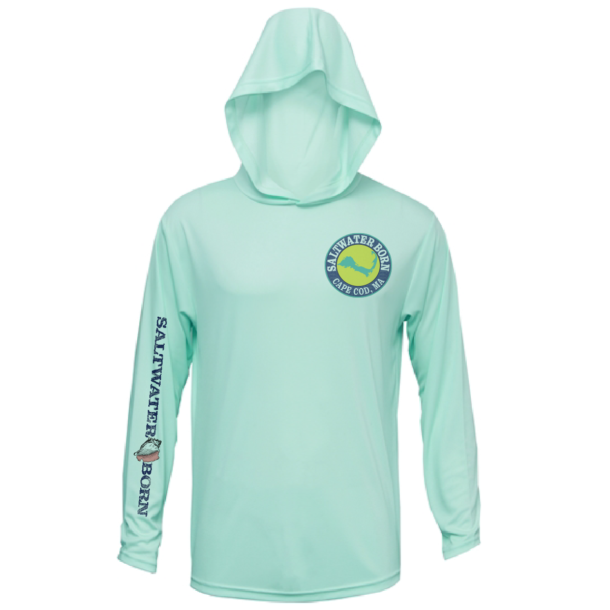 Cape Cod, MA Jaws Girl's Long Sleeve UPF 50+ Dry-Fit Hoodie
