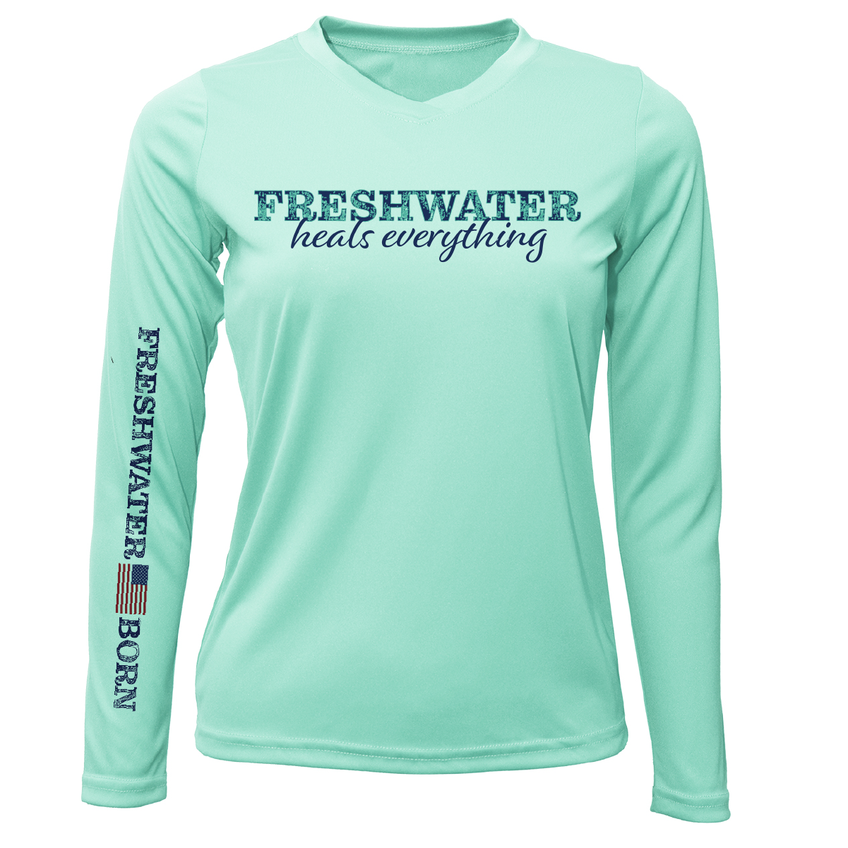 Texas "Freshwater Heals Everything" Women's Long Sleeve UPF 50+ Dry-Fit Shirt