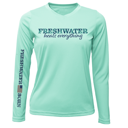 Texas "Freshwater Heals Everything" Women's Long Sleeve UPF 50+ Dry-Fit Shirt