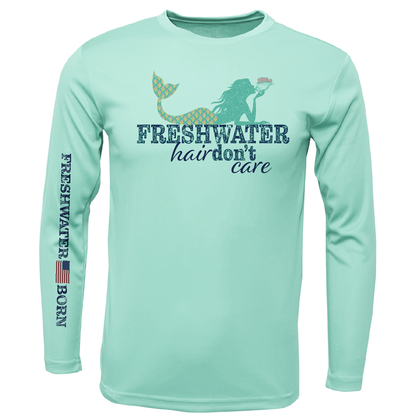 Florida "Freshwater Hair Don't Care" Girl's Long Sleeve UPF 50+ Dry-Fit Shirt