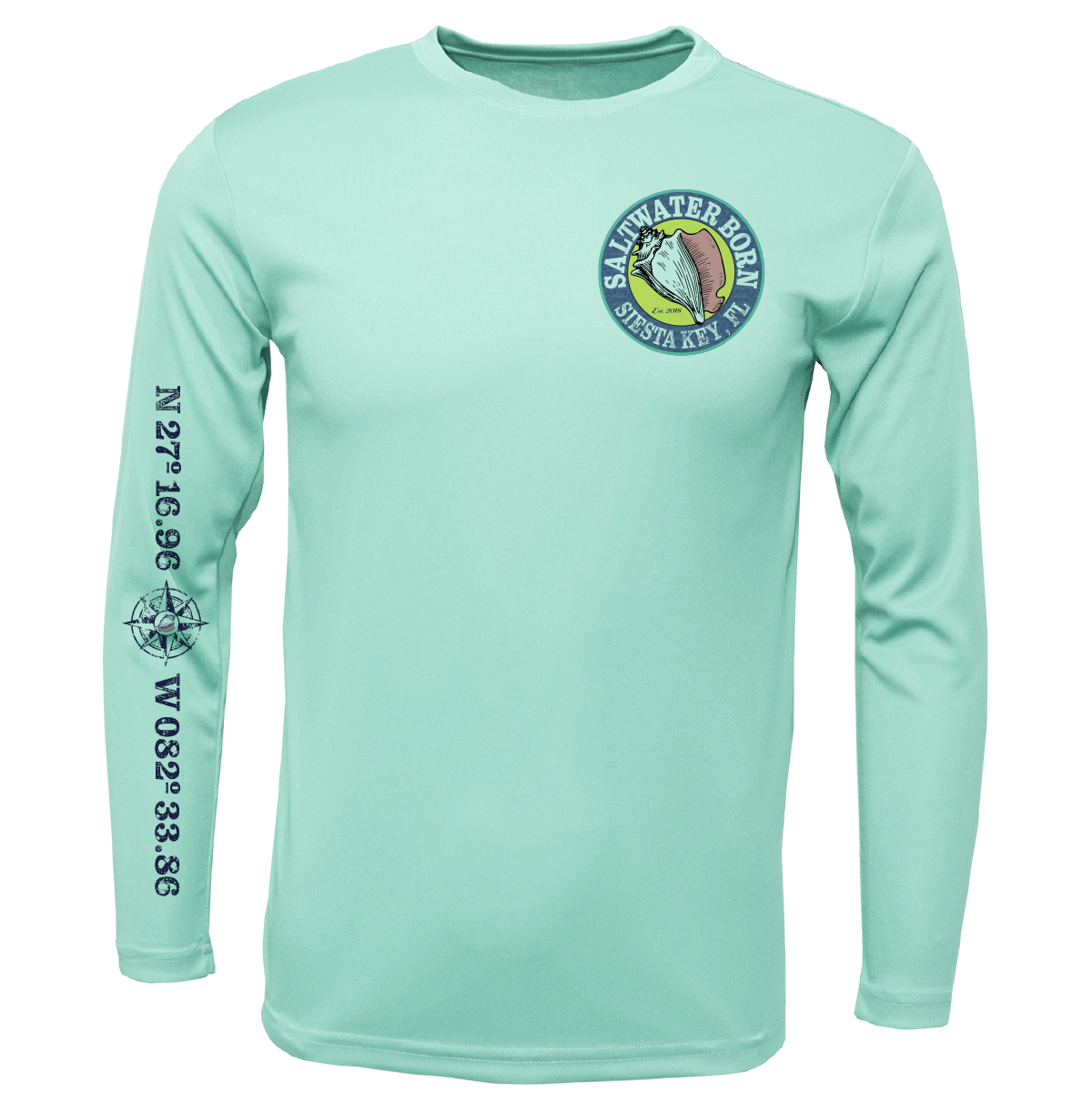 Siesta Key, FL "Surrender The Booty" Men's Long Sleeve UPF 50+ Dry-Fit Shirt