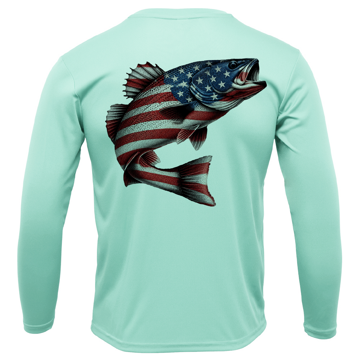 Chesapeake Bay USA Rockfish Men's Long Sleeve UPF 50+ Dry-Fit Shirt