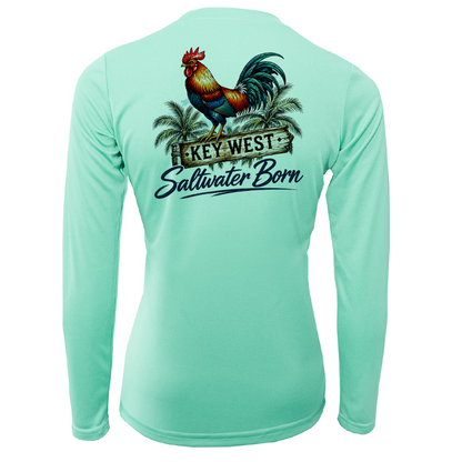 Key West, FL Rooster Women's Long Sleeve UPF 50+ Dry-Fit Shirt