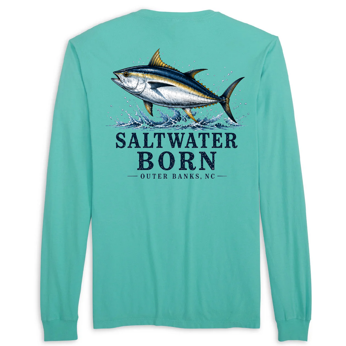 Outer Banks, NC Tuna Men's Cotton Long Sleeve Shirt