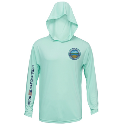 Freshwater Born Realistic Largemouth Bass Men's Long Sleeve UPF 50+ Dry-Fit Hoodie