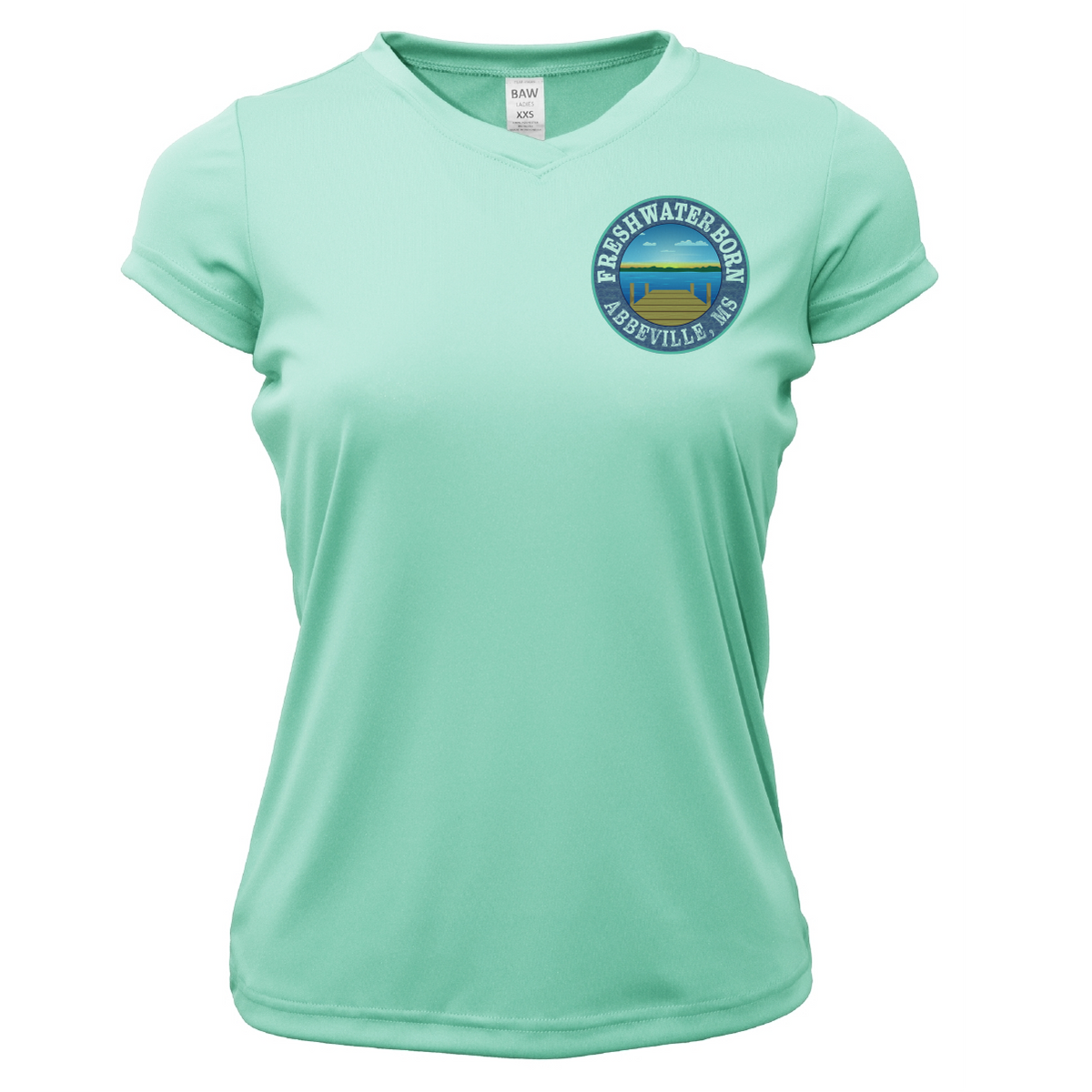 Freshwater Born Abbeville, MS Largemouth Bass Women's Short Sleeve UPF 50+ Dry-Fit Shirt