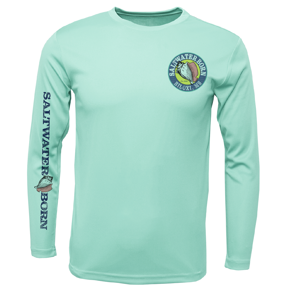 Biloxi, MS Redfish Boy's Long Sleeve UPF 50+ Dry-Fit Shirt