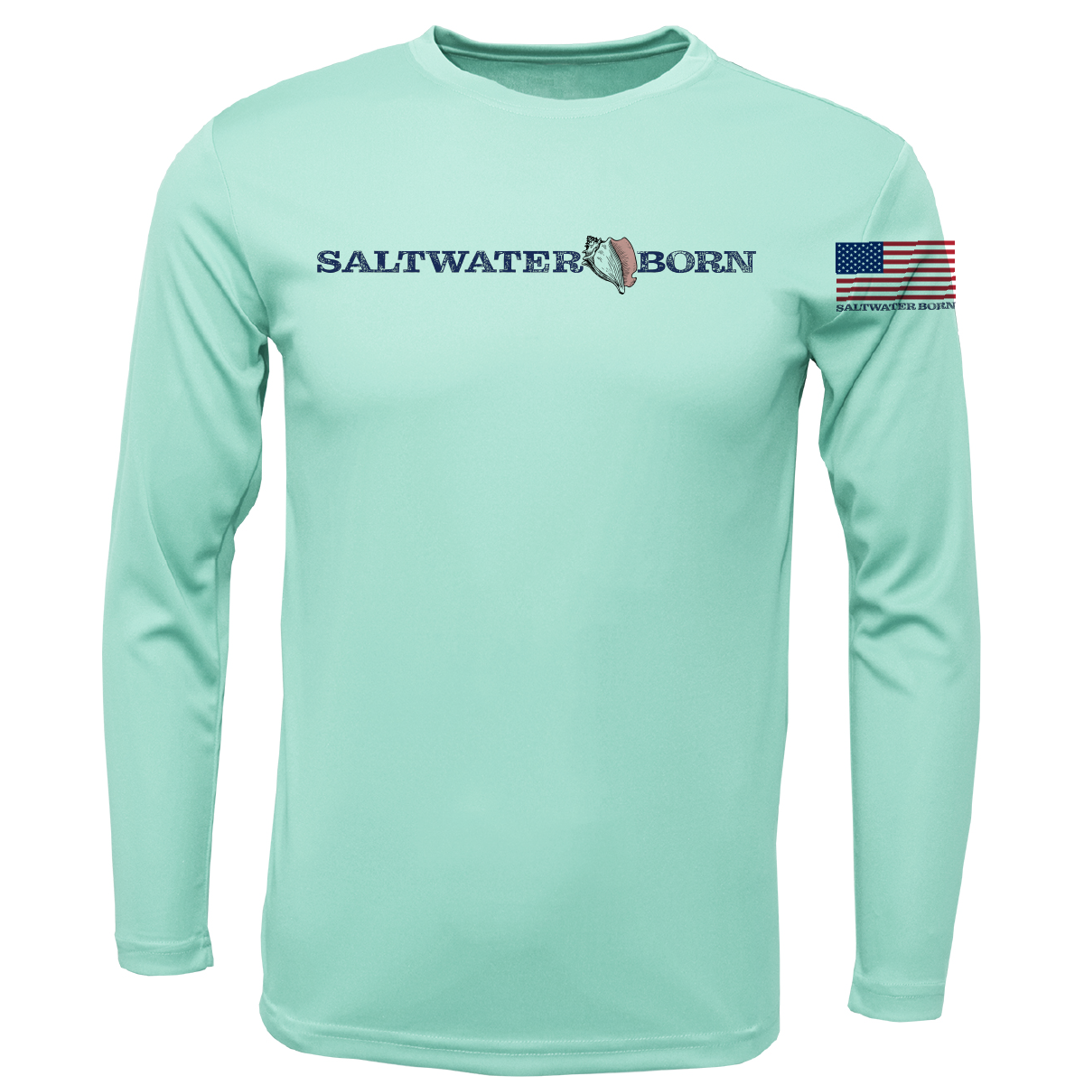 Eagle Ray Outline Men's Long Sleeve UPF 50+ Dry-Fit Shirt