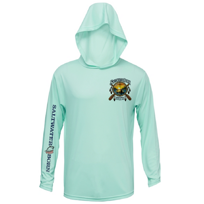 Indigenous People's Day Sunset Paddle Men's Long Sleeve UPF 50+ Dry-Fit Hoodie