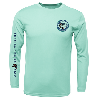 Chesapeake Bay USA Rockfish Men's Long Sleeve UPF 50+ Dry-Fit Shirt