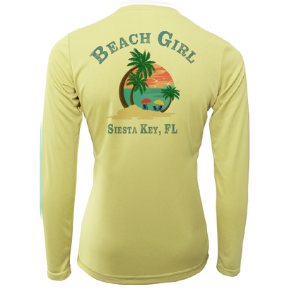 Siesta Key Beach Girl Women's Long Sleeve UPF 50+ Dry-Fit Shirt