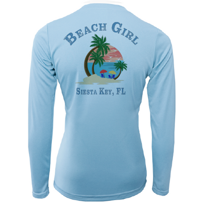Siesta Key Beach Girl Women's Long Sleeve UPF 50+ Dry-Fit Shirt