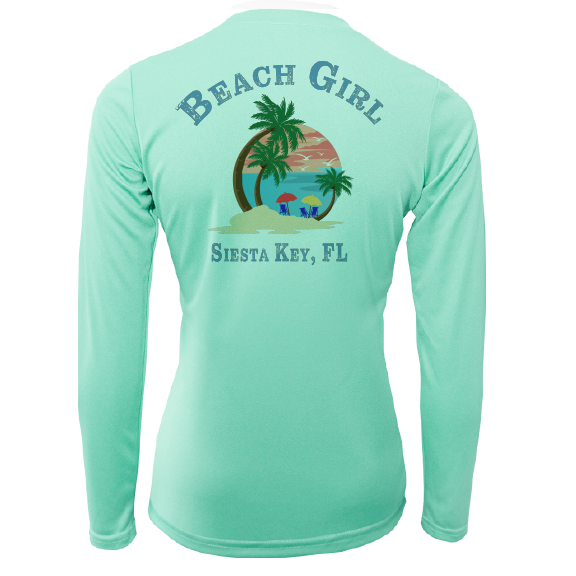 Siesta Key Beach Girl Women's Long Sleeve UPF 50+ Dry-Fit Shirt