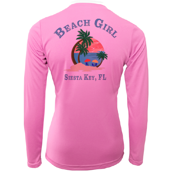 Siesta Key Beach Girl Women's Long Sleeve UPF 50+ Dry-Fit Shirt