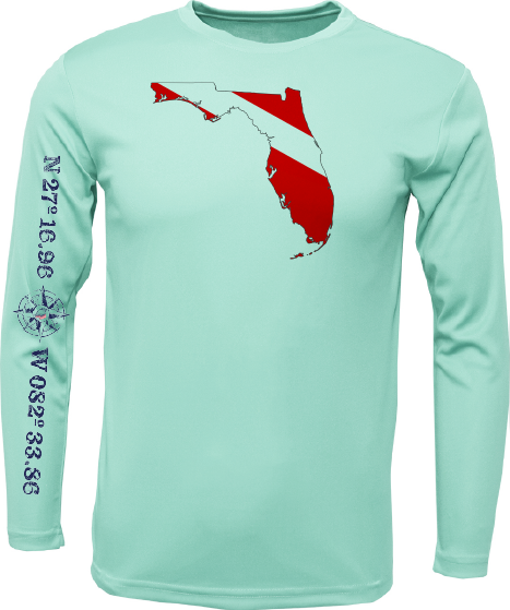 Siesta Key, FL Florida Diver Long Sleeve UPF 50+ Dry-Fit Shirt