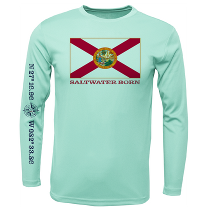 Siesta Key, FL Florida Flag Long Sleeve UPF 50+ Dry-Fit Shirt