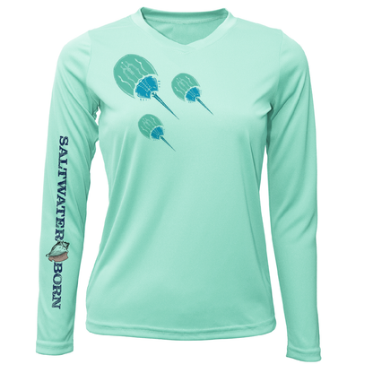 Siesta Key Horseshoe Crab Women's Long Sleeve UPF 50+ Dry-Fit Shirt