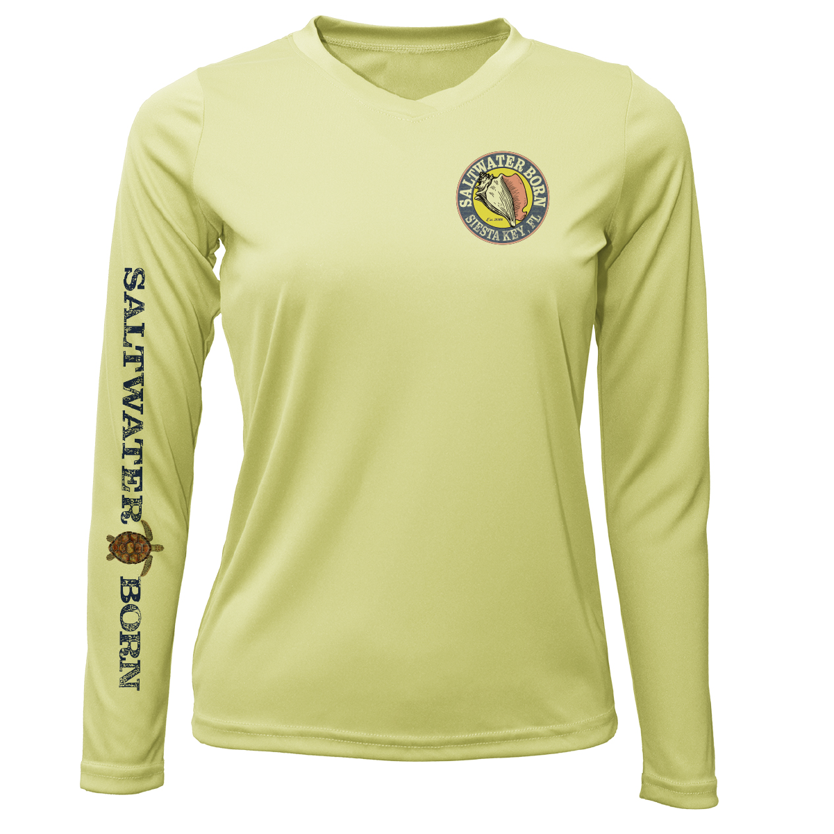 Siesta Key Realistic Turtle Women's Long Sleeve UPF 50+ Dry-Fit Shirt