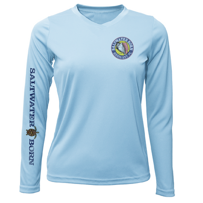 Siesta Key Realistic Turtle Women's Long Sleeve UPF 50+ Dry-Fit Shirt