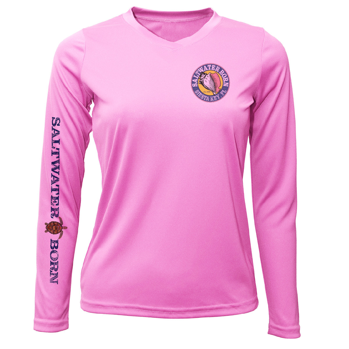 Siesta Key Realistic Turtle Women's Long Sleeve UPF 50+ Dry-Fit Shirt