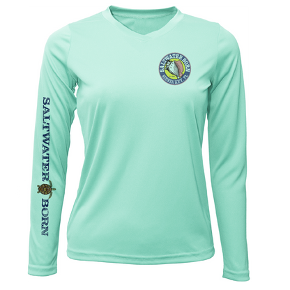 Siesta Key Realistic Turtle Women's Long Sleeve UPF 50+ Dry-Fit Shirt