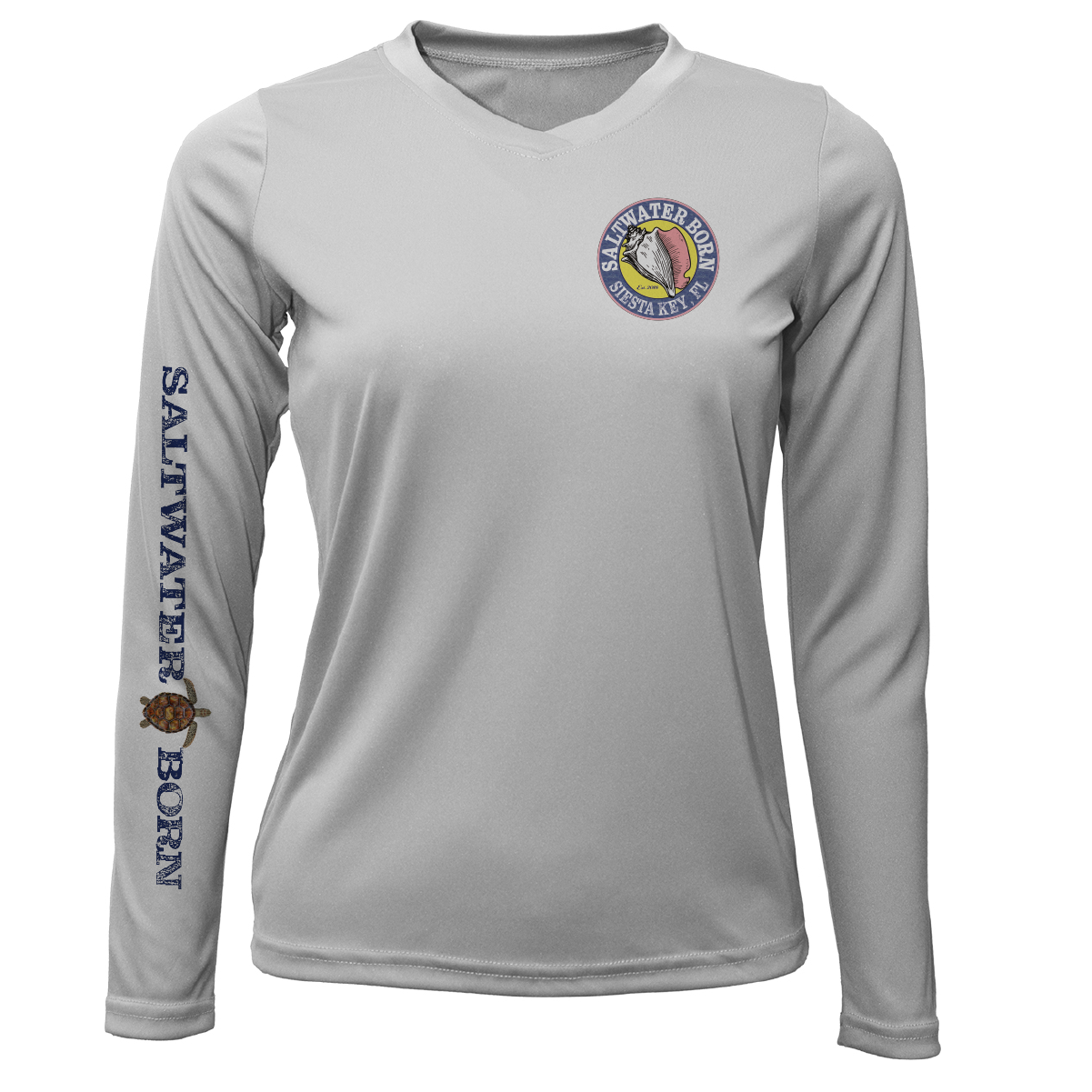 Siesta Key Realistic Turtle Women's Long Sleeve UPF 50+ Dry-Fit Shirt