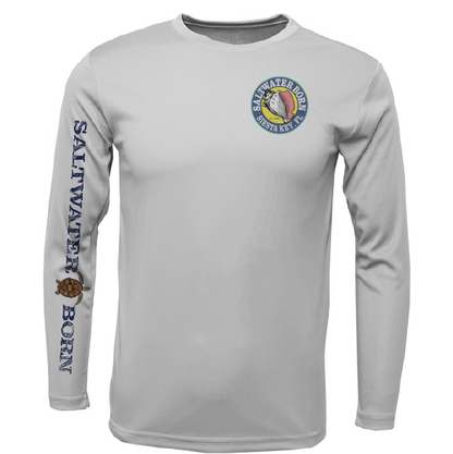 Siesta Key, FL Realistic Turtle Men's Long Sleeve UPF 50+ Dry-Fit Shirt