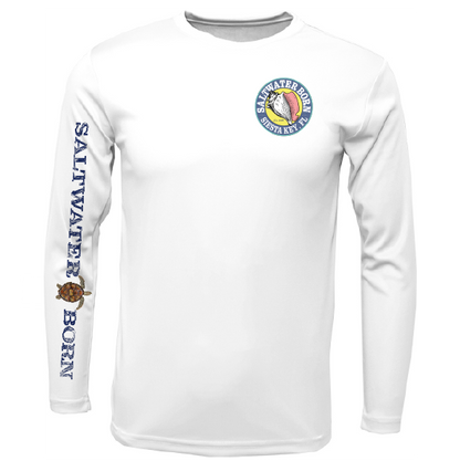 Siesta Key, FL Realistic Turtle Men's Long Sleeve UPF 50+ Dry-Fit Shirt