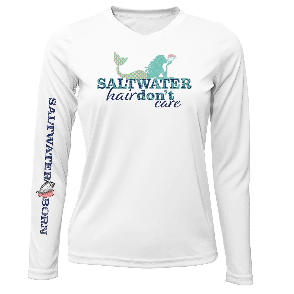 Siesta Key "Saltwater Hair...Don't Care" Long Sleeve UPF 50+ Dry-Fit Shirt