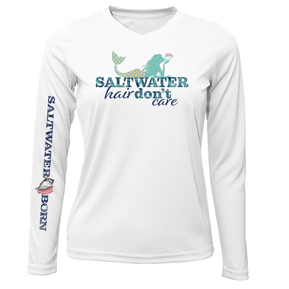 Siesta Key "Saltwater Hair...Don't Care" Long Sleeve UPF 50+ Dry-Fit Shirt