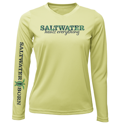 Siesta Key, FL "Saltwater Heals Everything" Women's Long Sleeve UPF 50+ Dry-Fit Shirt
