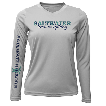 "Saltwater Heals Everything" Clean Women's Long Sleeve UPF 50+ Dry-Fit Shirt