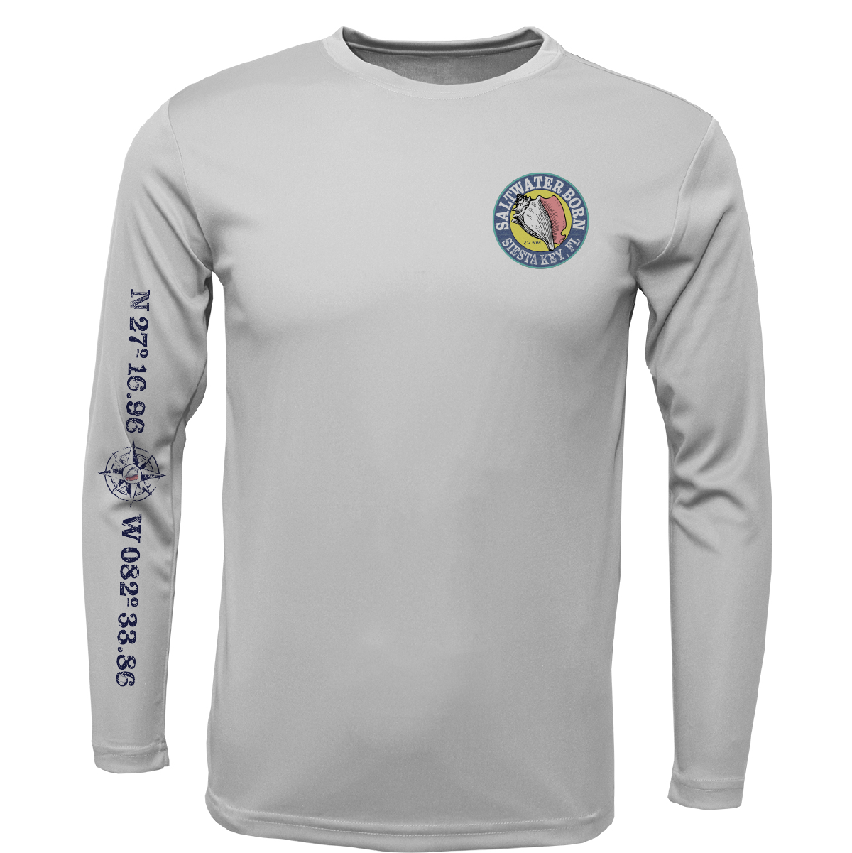 Siesta Key, FL Marlin Men's Long Sleeve UPF 50+ Dry-Fit Shirt